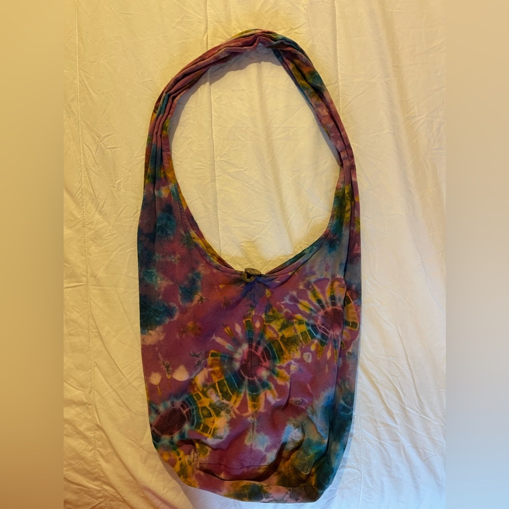 Gypsy rose tie dye hippie festival cross body shoulder bag tote